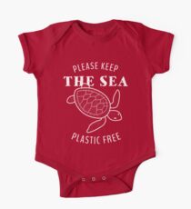 Bitte behalte das Meer Plastik frei - Schildkröte Baby Body Kurzarm