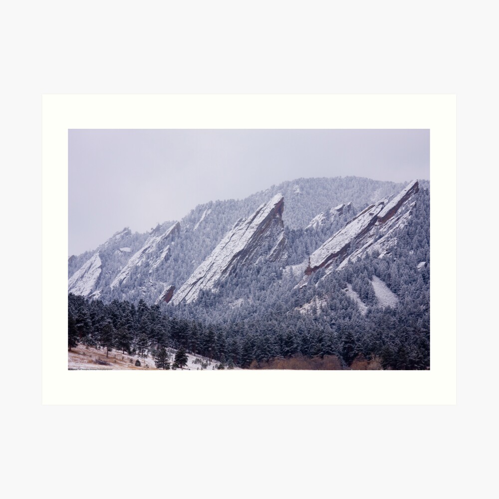 Snow Dusted Flatirons Art Print
