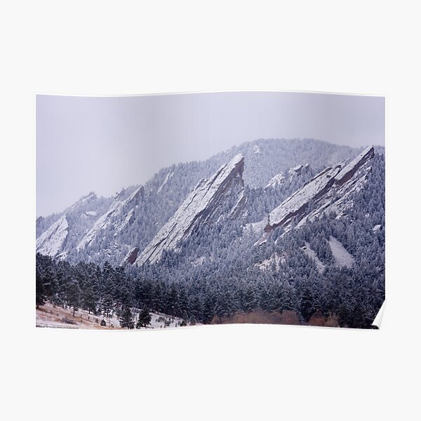 Snow Dusted Flatirons Poster