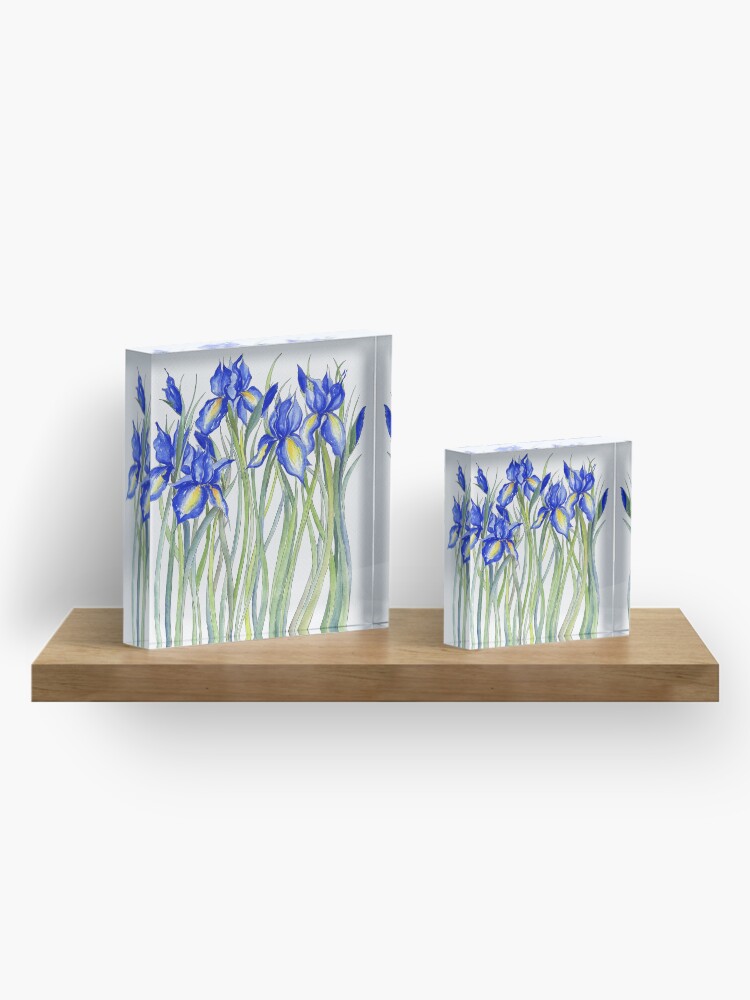 Alternate view of Blue Iris, Illustration Acrylic Block