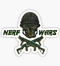 Nerf Wars Crossed Gun & Skull Sticker