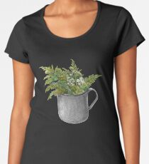Mug with fern leaves Women's Premium T-Shirt