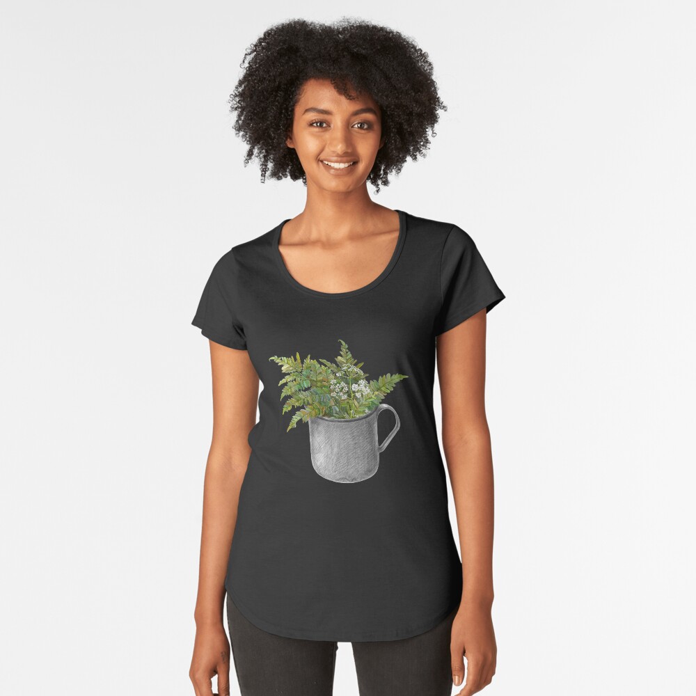 Mug with fern leaves Premium Scoop T-Shirt
