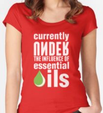 I love essential oils and under essential oils tshirt Women's Fitted Scoop T-Shirt