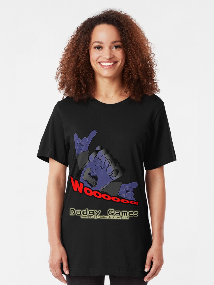 Alternate view of Dodgy Games "Woooooo" Shirt Slim Fit T-Shirt