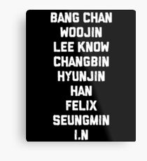 KPOP STRAY KIDS MEMBERS NAMES TSHIRT/ HOODIE/ CASE/ MUG/ BAG Metal Print