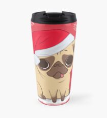 Christmas Pug (red) Travel Mug