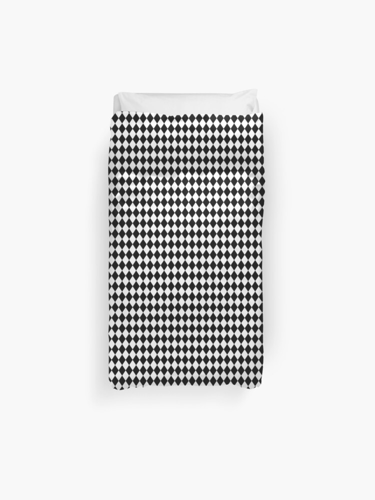 Micro Black And White Mini Diamond Check Board Pattern Duvet