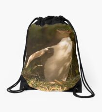 The rare yellow eyed penguin Drawstring Bag