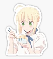 Saber Eating Rice Sticker