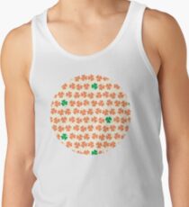 Orange & Green Shamrock Pattern Tank Top