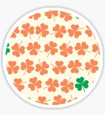Orange & Green Shamrock Pattern Sticker