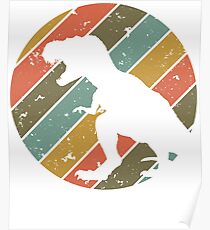 Vintage Retro Colors T-Rex Poster