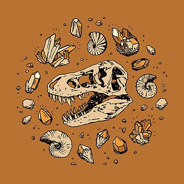 Artwork thumbnail, Geo-rex Vortex | Citrine Quartz | Dinosaur Fossil Art by OMEGAFAUNA