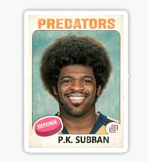 P.K. Subban Predators 1970s Hockey Card Sticker