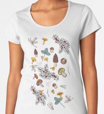 dark wild forest mushrooms Women's Premium T-Shirt