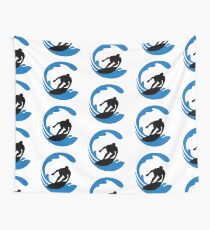 surfer and waves Wall Tapestry