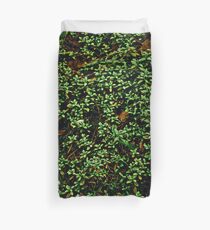 Texture vines with brick wall red bricks climbing green jungle vines and wild plants vintage eroded grunge style urban pattern Duvet Cover