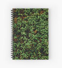 Texture vines with brick wall red bricks climbing green jungle vines and wild plants vintage eroded grunge style urban pattern Spiral Notebook