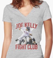 Vintage Joe Kelly Fight Boston Baseball Club T-Shirt Women's Fitted V-Neck T-Shirt