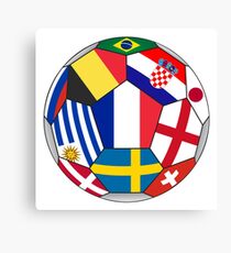 Russia 2018 - football ball with various flags Canvas Print