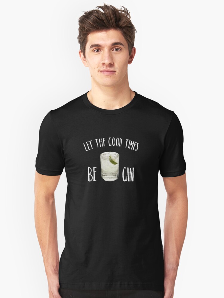 Wellcoda Drinking Gin Mens T-shirt Funny Graphic Design Printed Tee