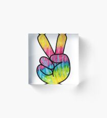 Peace sign in a colorful look Acrylic Block