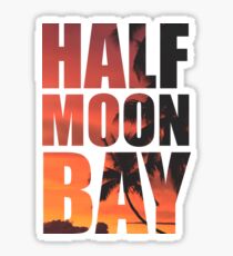 HALF MOON BAY Beach Palm Tree Sticker