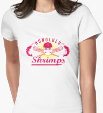 Honolulu Shrimps Baseball Team Logo Women's Fitted T-Shirt
