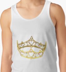 Queen of Hearts gold crown tiara by Kristie Hubler Men's Tank Top
