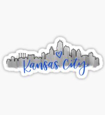 Kansas City Skyline Blue Sticker