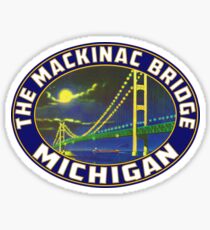 Mackinac Island Bridge Michigan Vintage Sticker