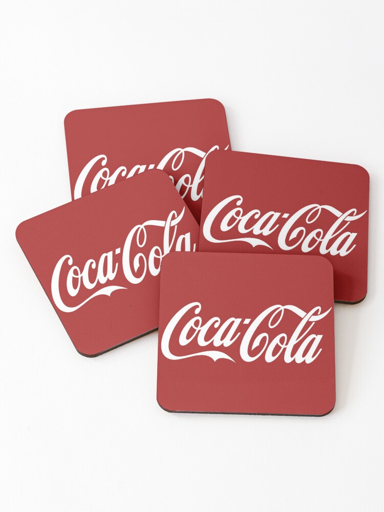 Coca Cola Logo Coasters Set Of 4 By Moiza Redbubble