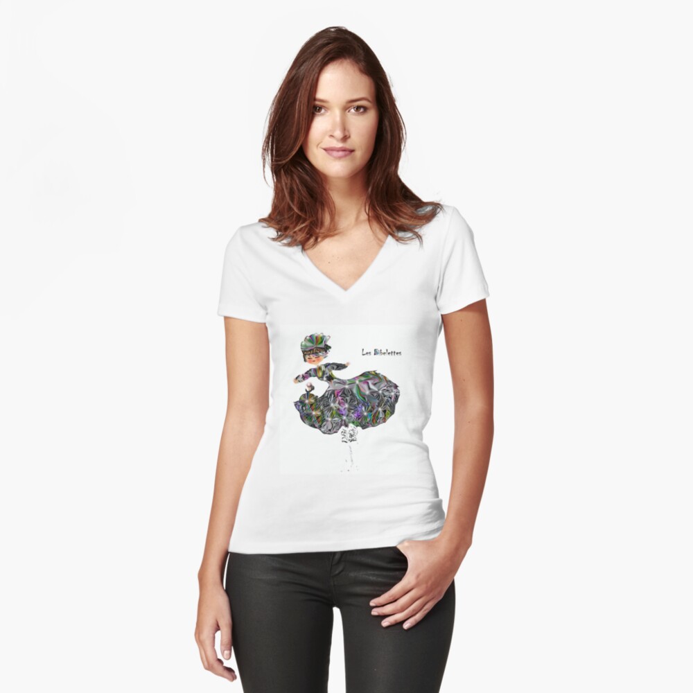 T-shirt moulant col V « Cristal»