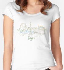 Kiev Kyiv Panorama Fitted Scoop T-Shirt