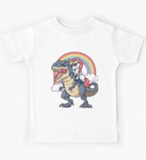Unicorn Riding Dinosaur T Shirt T-Rex Funny Unicorns Party Rainbow Squad Gifts for Kids Boys Girls Kids T-Shirt