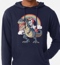 Sudadera con capucha ligera Unicornio Riding Dinosaurio T-shirt T-Rex Divertido Unicornios Partido Rainbow Squad Regalos para Niños Niños Niñas