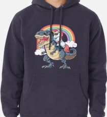 Einhorn Reiten Dinosaurier T Shirt Rex Lustige Einhörner Party Rainbow Squad Geschenke für Kinder Jungen Mädchen Hoodie
