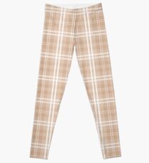 Spring 2017 Designer Color Light Hazelnut Brown Tartan Plaid Check Leggings