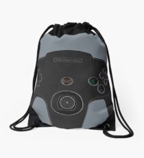 N64 Black Controller - Nintendo 64 Retro Design Drawstring Bag