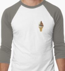 Twist Ice Cream Cone - Vanilla and Chocolate Soft Serve Men's Baseball ¾ T-Shirt