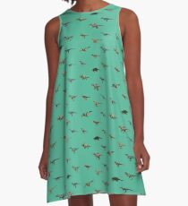 90´s cartoon Dinosaur pattern 2. A-Line Dress