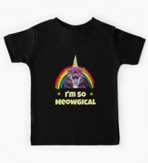 Funny Im So Meowgical Cat Unicorn Kids Tee