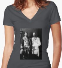 Tsar Nicholas II and King George V - Royal Cousins - 1913 Women's Fitted V-Neck T-Shirt