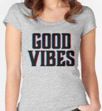 Gute Stimmung Tailliertes Rundhals-Shirt