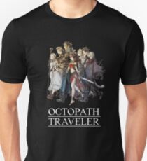 Octopath Traveler® - Reisende & Logo (weiß) Slim Fit T-Shirt