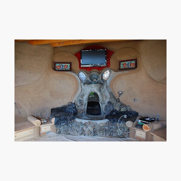Earthship fireplace Photographic Print