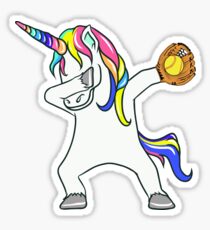 Tupfen Unicorn Softball Player Sticker