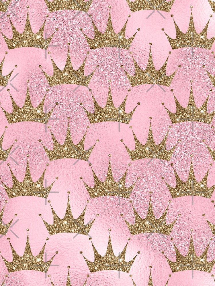 Mermaid Unicorn Pink Glitter Gold Crown Oriental by thespottydogg