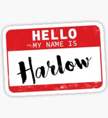 Hello My Name Is Harlow Name Tag Sticker